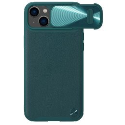 Nillkin CamShield Leather S Case iPhone 14 dėklo dangtelis su fotoaparato dangteliu žalias