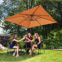 Sodo skėtis ant kvadratinio stulpo 250 x 250 cm oranžinė