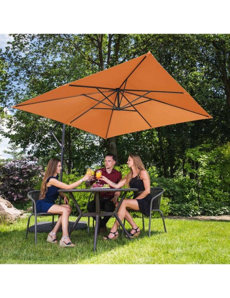 Sodo skėtis ant kvadratinio stulpo 250 x 250 cm oranžinė Sodo skėtis ant kvadratinio stulpo 250 x 250 cm oranžinė