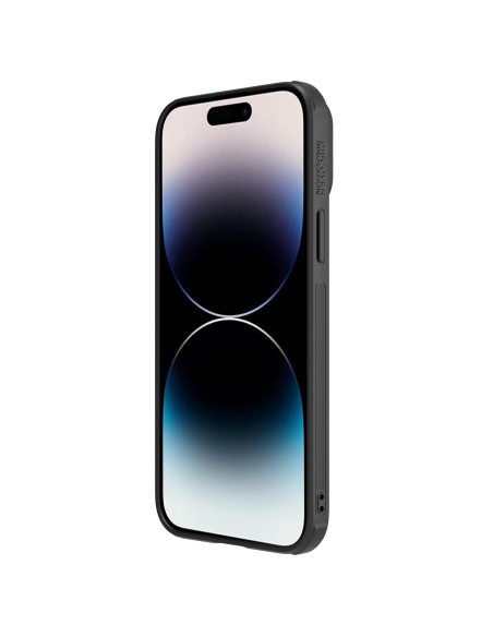 Nillkin CamShield Leather S Case iPhone 14 Pro dėklas su fotoaparato dangteliu juodos spalvos Nillkin CamShield Leather S Case iPhone 14 Pro dėklas su fotoaparato dangteliu juodos spalvos