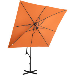 Sodo skėtis ant kvadratinio stulpo 250 x 250 cm oranžinė
