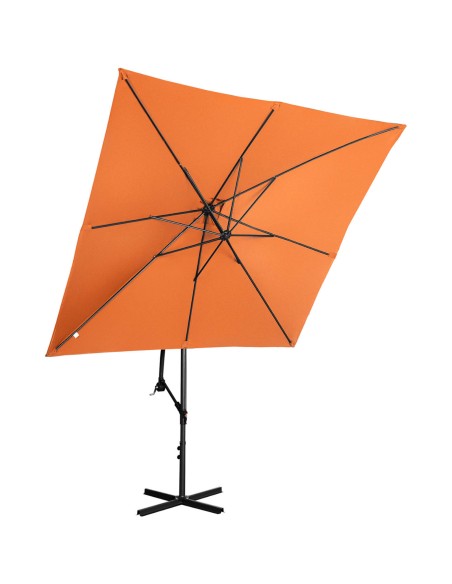 Sodo skėtis ant kvadratinio stulpo 250 x 250 cm oranžinė Sodo skėtis ant kvadratinio stulpo 250 x 250 cm oranžinė