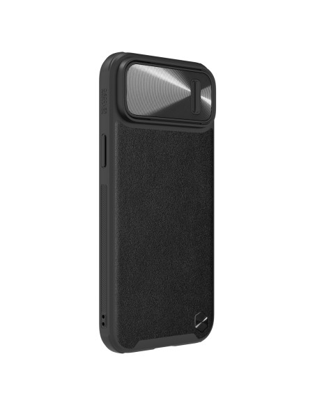 Nillkin CamShield Leather S Case iPhone 14 Plus dėklas su fotoaparato dangteliu juodas Nillkin CamShield Leather S Case iPhone 14 Plus dėklas su fotoaparato dangteliu juodas