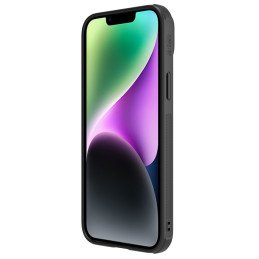 Nillkin CamShield Leather S Case iPhone 14 Plus dėklas su fotoaparato dangteliu juodas