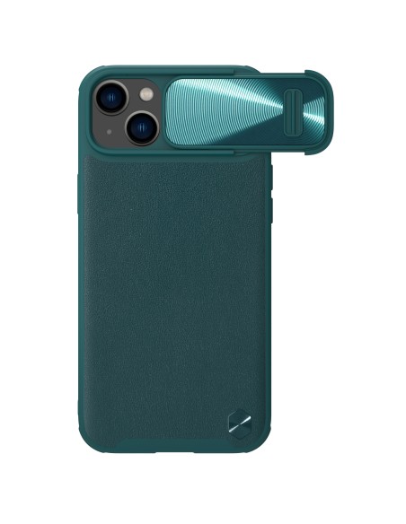 Nillkin CamShield Leather S Case iPhone 14 Plus dėklo dangtelis su fotoaparato dangteliu žalias Nillkin CamShield Leather S Case iPhone 14 Plus dėklo dangtelis su fotoaparato dangteliu žalias
