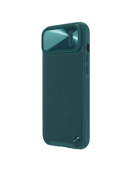 Nillkin CamShield Leather S Case iPhone 14 Plus dėklo dangtelis su fotoaparato dangteliu žalias Nillkin CamShield Leather S Case iPhone 14 Plus dėklo dangtelis su fotoaparato dangteliu žalias