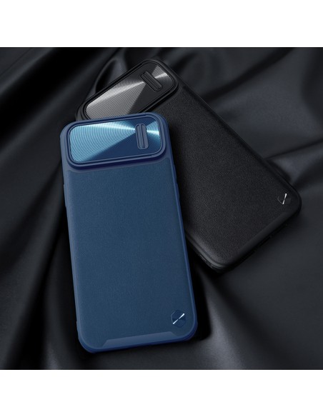 Nillkin CamShield Leather S Case iPhone 14 Plus dėklo dangtelis su fotoaparato dangteliu žalias Nillkin CamShield Leather S Case iPhone 14 Plus dėklo dangtelis su fotoaparato dangteliu žalias