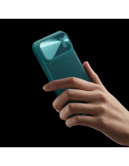 Nillkin CamShield Leather S Case iPhone 14 Pro Max dėklas su fotoaparato dangteliu juodos spalvos Nillkin CamShield Leather S Case iPhone 14 Pro Max dėklas su fotoaparato dangteliu juodos spalvos