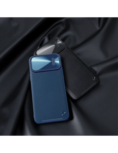 Nillkin CamShield Leather S Case iPhone 14 Pro Max dėklas su fotoaparato dangteliu juodos spalvos Nillkin CamShield Leather S Case iPhone 14 Pro Max dėklas su fotoaparato dangteliu juodos spalvos