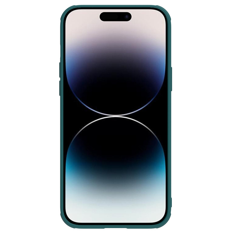 Nillkin CamShield Leather S Case iPhone 14 Pro Max dėklas su fotoaparato dangteliu žalias