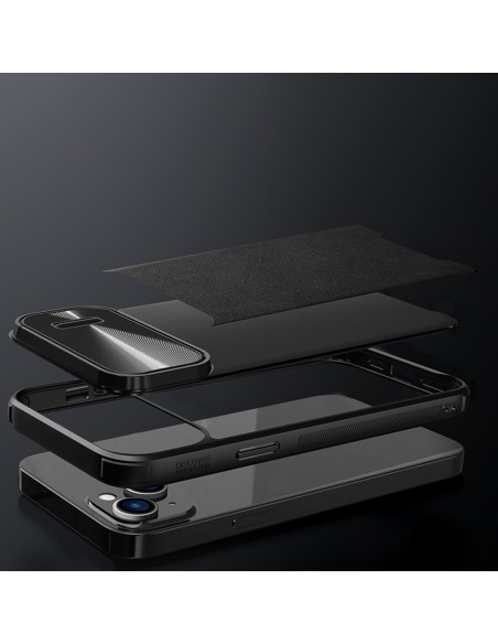 Nillkin CamShield Leather S Case iPhone 14 Pro Max dėklas su fotoaparato dangteliu žalias Nillkin CamShield Leather S Case iPhone 14 Pro Max dėklas su fotoaparato dangteliu žalias