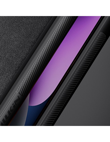 Nillkin CamShield Leather S Case iPhone 14 Pro Max dėklas su fotoaparato dangteliu žalias Nillkin CamShield Leather S Case iPhone 14 Pro Max dėklas su fotoaparato dangteliu žalias