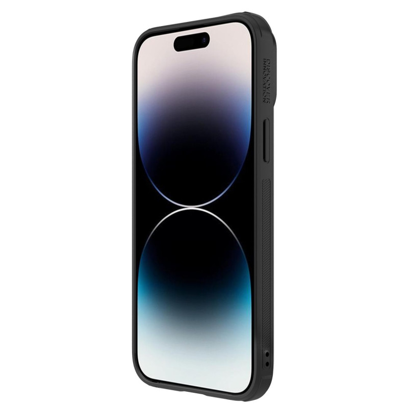 Nillkin Synthetic Fiber S Case iPhone 14 Pro dėklas su fotoaparato dangteliu, juodas