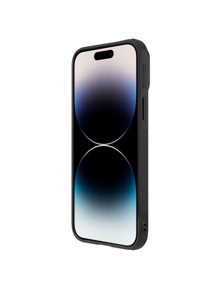 Nillkin Synthetic Fiber S Case iPhone 14 Pro dėklas su fotoaparato dangteliu, juodas Nillkin Synthetic Fiber S Case iPhone 14 Pro dėklas su fotoaparato dangteliu, juodas