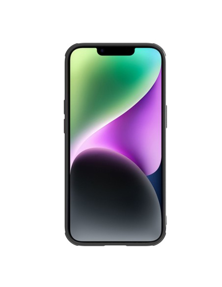 Nillkin Synthetic Fiber S Case iPhone 14 Plus dėklas su fotoaparato dangteliu, juodas Nillkin Synthetic Fiber S Case iPhone 14 Plus dėklas su fotoaparato dangteliu, juodas