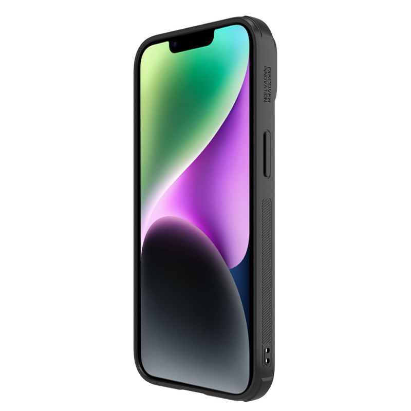 Nillkin Synthetic Fiber S Case iPhone 14 Plus dėklas su fotoaparato dangteliu, juodas