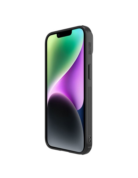Nillkin Synthetic Fiber S Case iPhone 14 Plus dėklas su fotoaparato dangteliu, juodas Nillkin Synthetic Fiber S Case iPhone 14 Plus dėklas su fotoaparato dangteliu, juodas