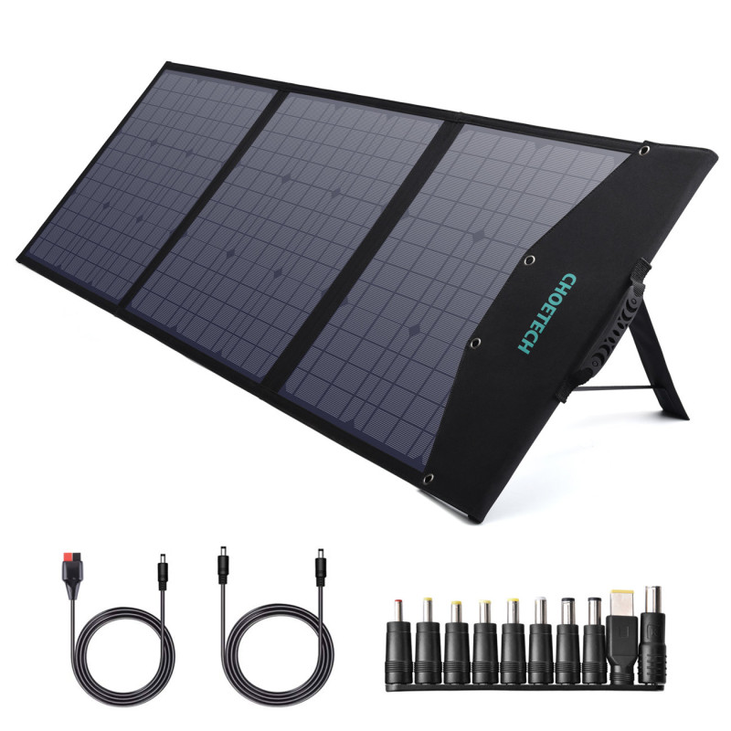 Sulankstomas saulės įkroviklis 120W DC 3xUSB juodas