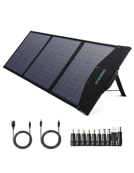 Sulankstomas saulės įkroviklis 120W DC 3xUSB juodas Sulankstomas saulės įkroviklis 120W DC 3xUSB juodas