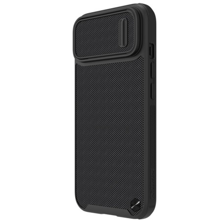 Nillkin Textured S Case iPhone 14, šarvuotas dangtelis su fotoaparato dangteliu, juodas Nillkin Textured S Case iPhone 14, šarvuotas dangtelis su fotoaparato dangteliu, juodas