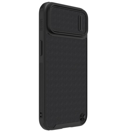 Nillkin Textured S Case iPhone 14, šarvuotas dangtelis su fotoaparato dangteliu, juodas Nillkin Textured S Case iPhone 14, šarvuotas dangtelis su fotoaparato dangteliu, juodas