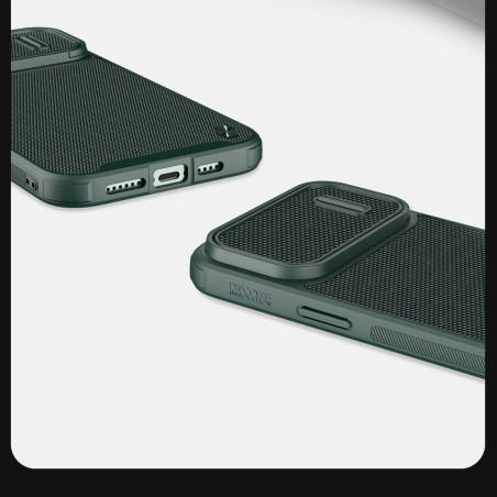 Nillkin Textured S Case iPhone 14, šarvuotas dangtelis su fotoaparato dangteliu, juodas Nillkin Textured S Case iPhone 14, šarvuotas dangtelis su fotoaparato dangteliu, juodas