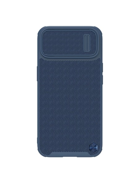 Nillkin Textured S Dėklas, skirtas iPhone 14, šarvuotas dangtelis su fotoaparato dangteliu, mėlynas Nillkin Textured S Dėklas, skirtas iPhone 14, šarvuotas dangtelis su fotoaparato dangteliu, mėlynas