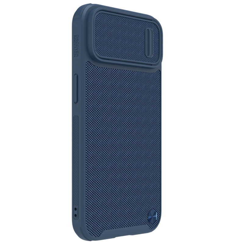 Nillkin Textured S Dėklas, skirtas iPhone 14, šarvuotas dangtelis su fotoaparato dangteliu, mėlynas
