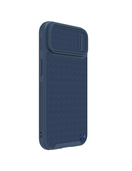 Nillkin Textured S Dėklas, skirtas iPhone 14, šarvuotas dangtelis su fotoaparato dangteliu, mėlynas Nillkin Textured S Dėklas, skirtas iPhone 14, šarvuotas dangtelis su fotoaparato dangteliu, mėlynas