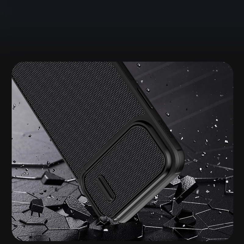 Nillkin Textured S Dėklas, skirtas iPhone 14, šarvuotas dangtelis su fotoaparato dangteliu, mėlynas
