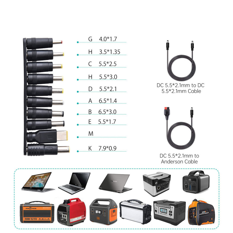 Sulankstomas saulės įkroviklis 120W DC 3xUSB juodas