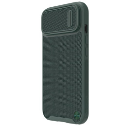 Nillkin Textured S Case iPhone 14, šarvuotas dangtelis su fotoaparato dangteliu, žalias