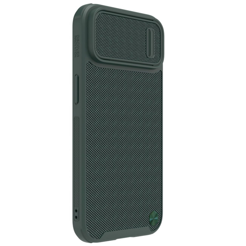 Nillkin Textured S Case iPhone 14, šarvuotas dangtelis su fotoaparato dangteliu, žalias