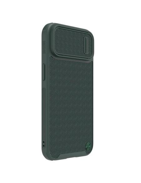 Nillkin Textured S Case iPhone 14, šarvuotas dangtelis su fotoaparato dangteliu, žalias Nillkin Textured S Case iPhone 14, šarvuotas dangtelis su fotoaparato dangteliu, žalias