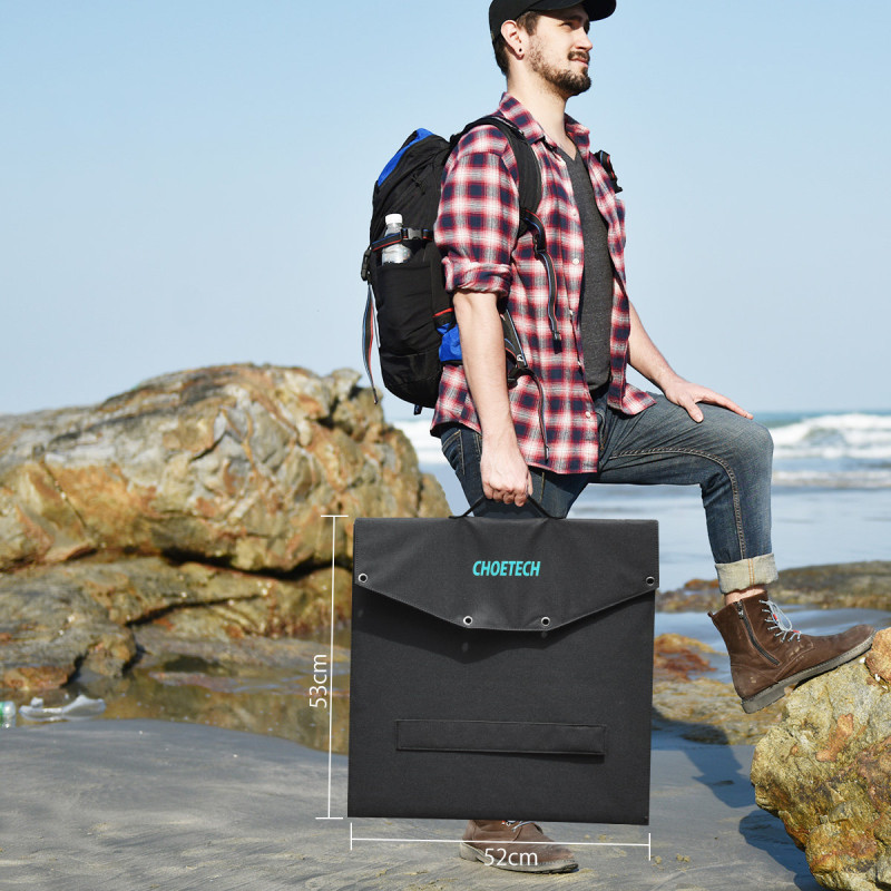 Sulankstomas saulės įkroviklis 120W DC 3xUSB juodas