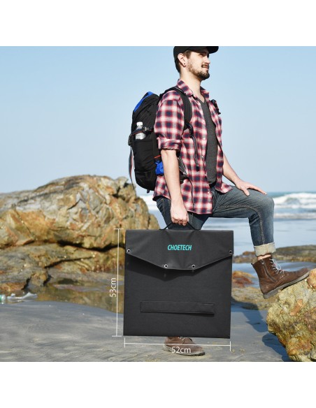 Sulankstomas saulės įkroviklis 120W DC 3xUSB juodas Sulankstomas saulės įkroviklis 120W DC 3xUSB juodas