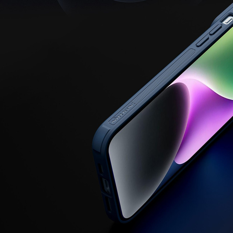 Nillkin Textured S Case iPhone 14, šarvuotas dangtelis su fotoaparato dangteliu, žalias