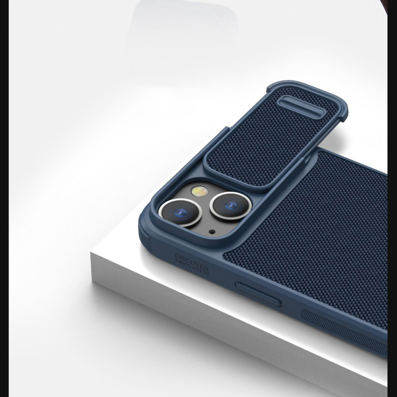 Nillkin Textured S Case iPhone 14, šarvuotas dangtelis su fotoaparato dangteliu, žalias