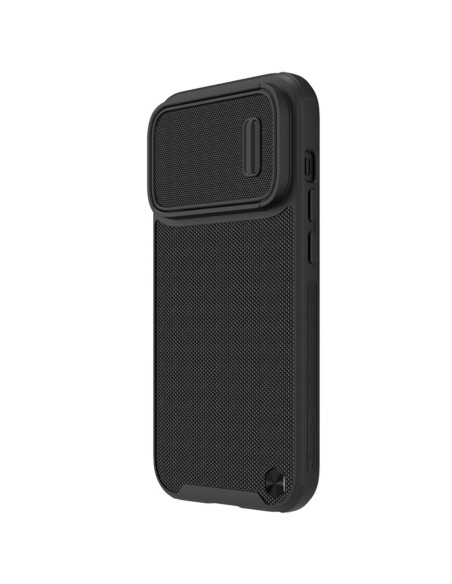 Nillkin Textured S Case iPhone 14 Pro šarvuotas dangtelis su fotoaparato dangteliu, juodas Nillkin Textured S Case iPhone 14 Pro šarvuotas dangtelis su fotoaparato dangteliu, juodas