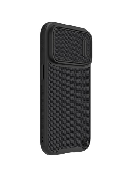 Nillkin Textured S Case iPhone 14 Pro šarvuotas dangtelis su fotoaparato dangteliu, juodas Nillkin Textured S Case iPhone 14 Pro šarvuotas dangtelis su fotoaparato dangteliu, juodas
