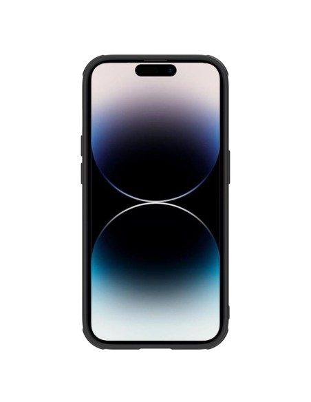 Nillkin Textured S Case iPhone 14 Pro šarvuotas dangtelis su fotoaparato dangteliu, juodas Nillkin Textured S Case iPhone 14 Pro šarvuotas dangtelis su fotoaparato dangteliu, juodas