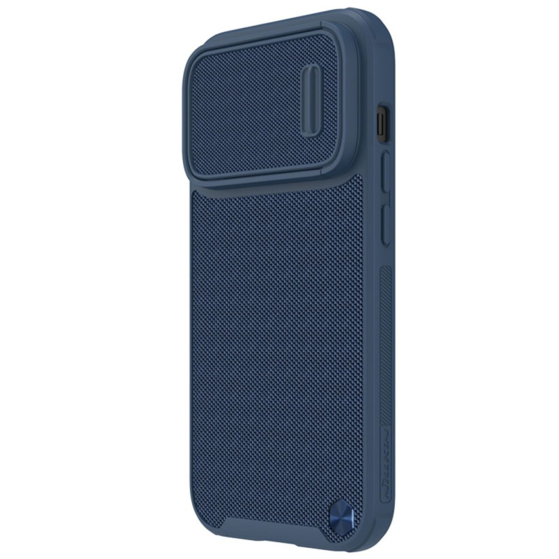 Nillkin Textured S Case iPhone 14 Pro, šarvuotas dangtelis su fotoaparato dangteliu, mėlynas