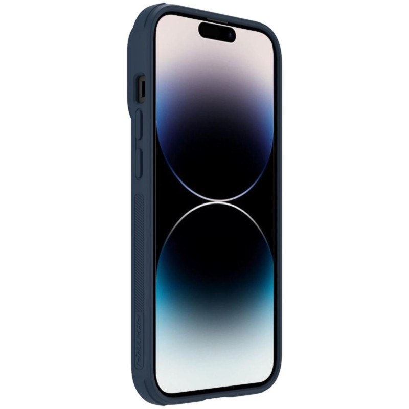 Nillkin Textured S Case iPhone 14 Pro, šarvuotas dangtelis su fotoaparato dangteliu, mėlynas