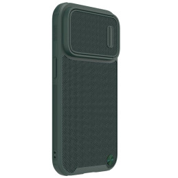 Nillkin Textured S Case iPhone 14 Pro šarvuotas dangtelis su žalios spalvos fotoaparato dangteliu
