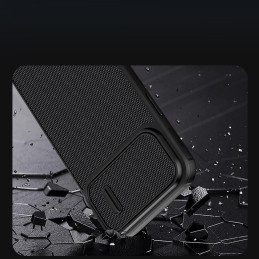 Nillkin Textured S Case iPhone 14 Pro šarvuotas dangtelis su žalios spalvos fotoaparato dangteliu