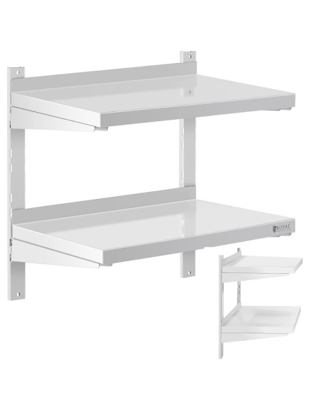 Dviguba reguliuojama sieninė gastronominė lentyna STEEL 60 x 40 cm Dviguba reguliuojama sieninė gastronominė lentyna STEEL 60 x 40 cm