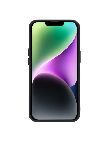 Nillkin Textured S Case iPhone 14 Plus šarvuotas dangtelis su fotoaparato dangteliu, juodas