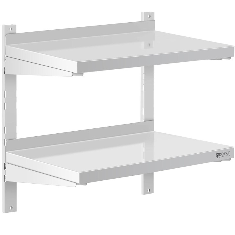 Dviguba reguliuojama sieninė gastronominė lentyna STEEL 60 x 40 cm