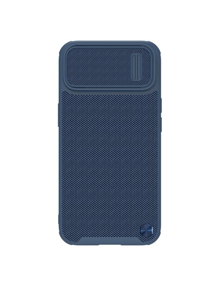 Nillkin Textured S Case iPhone 14 Plus, šarvuotas dangtelis su fotoaparato dangteliu, mėlynas