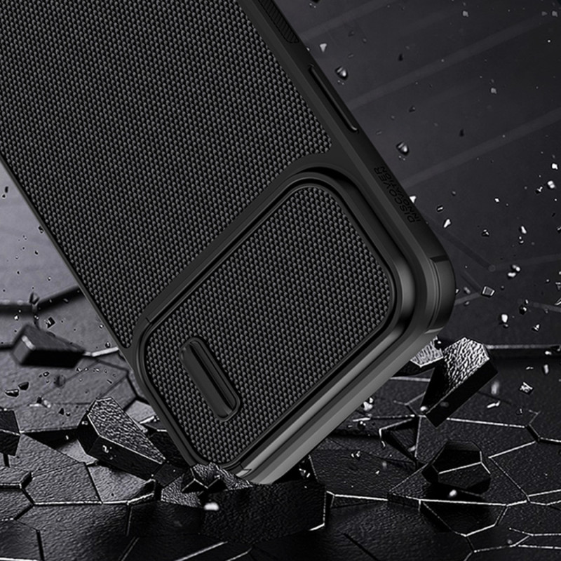 Nillkin Textured S Case iPhone 14 Plus, šarvuotas dangtelis su fotoaparato dangteliu, mėlynas